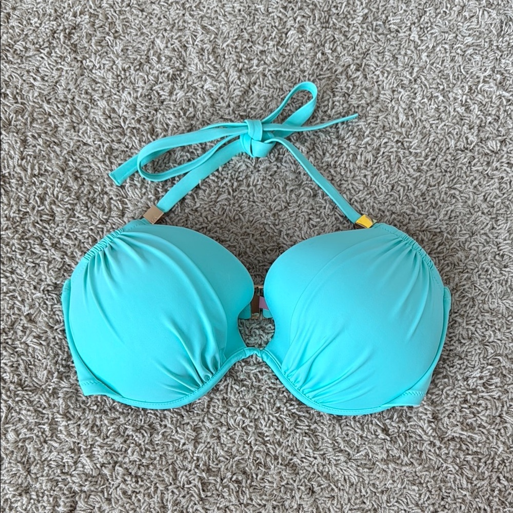 Victoria’s Secret Turquoise Halter Bikini Top size 34DDD